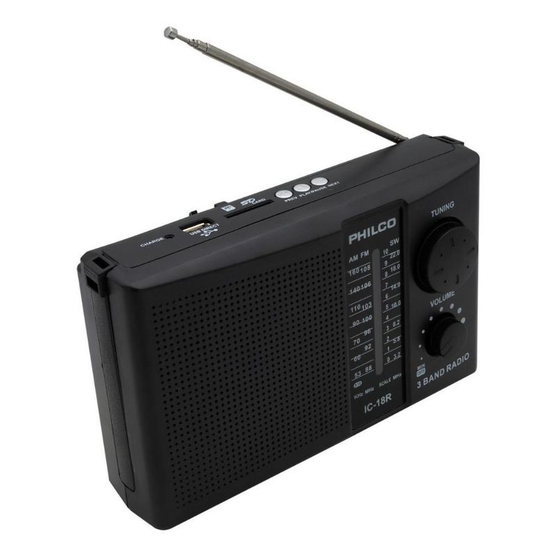 PHILCO - RADIO 3 BANDAS RECARGABLE PHILCO IC-18R USB/SD