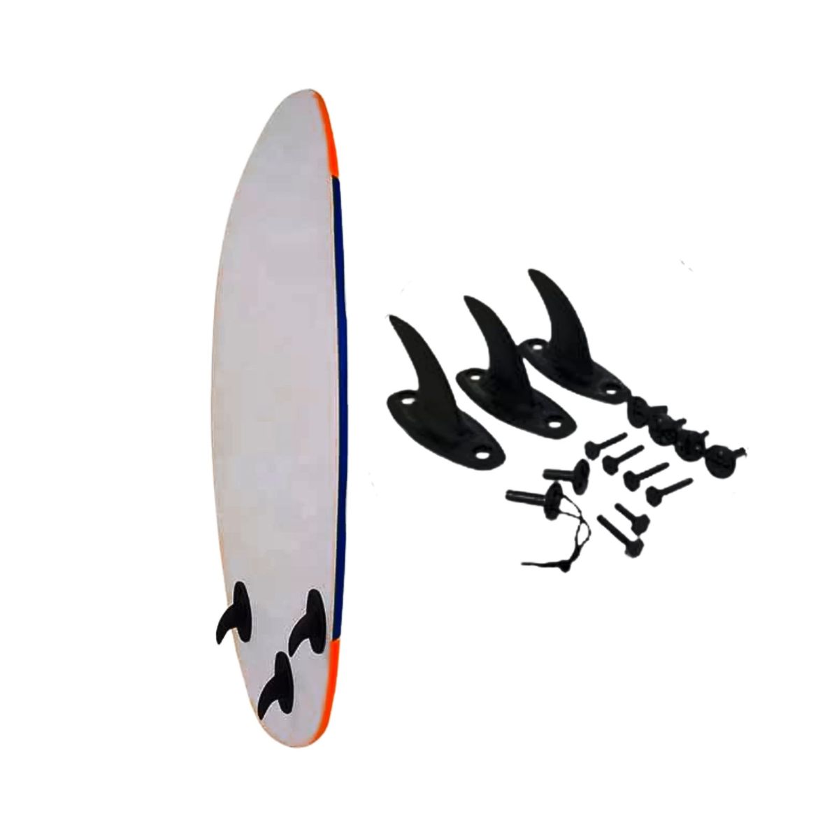 GENERICO - Softboard Tabla De Surf 2,13 Mts Playa + Leash Y 3 Quillas