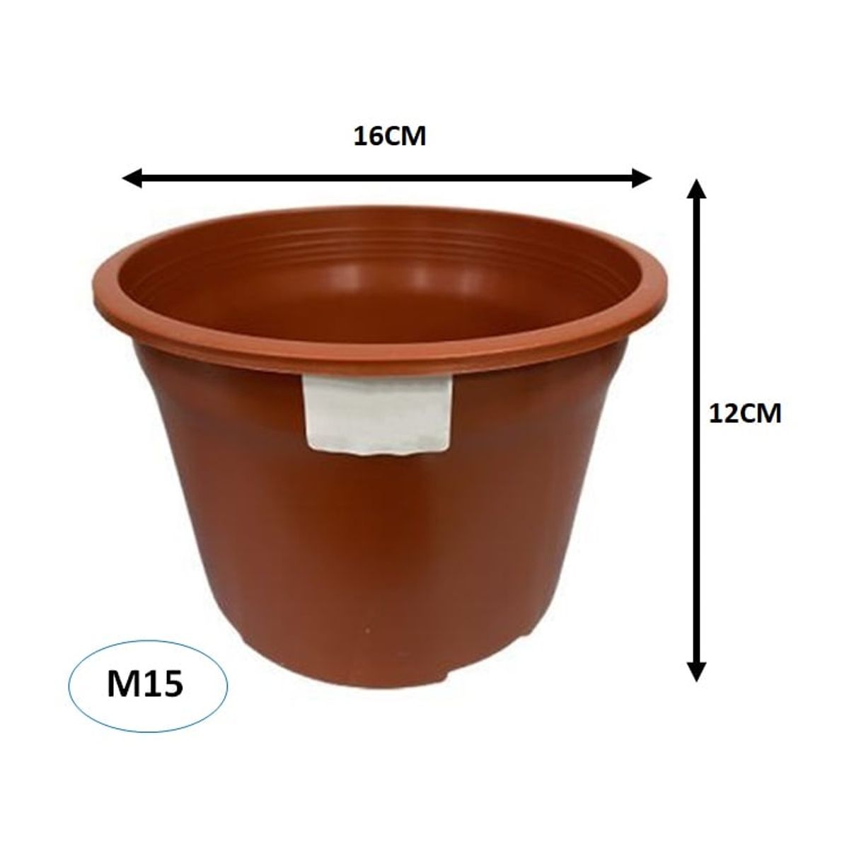 GENERICO - Pack 5 Maceteros Plástico Redondo 16cm N°15 Liso