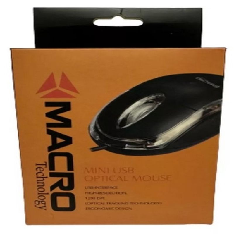 GENERICO - Mouse Macro Tecnology 3 Botones Ergonomico 1200dpi Mou-2228