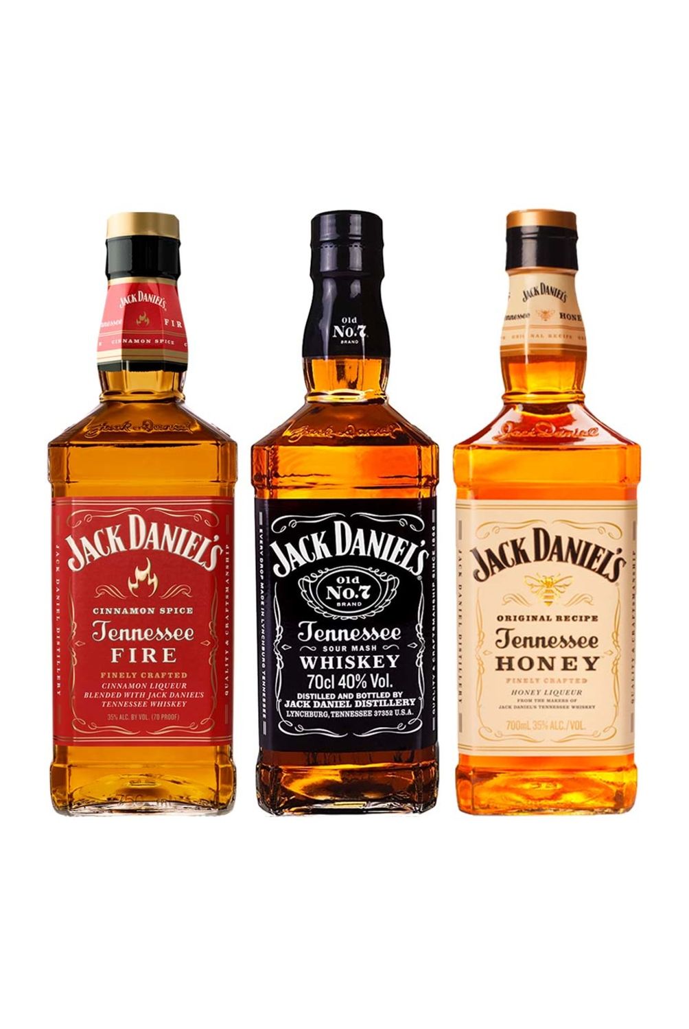 JACK DANIELS Pack Jack Daniels Old N7 y Fire 750ml + Jack Daniels