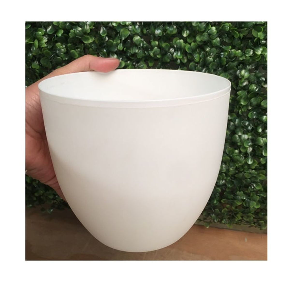 GENERICO - Macetero Plastico Redondo 20cm Blanco