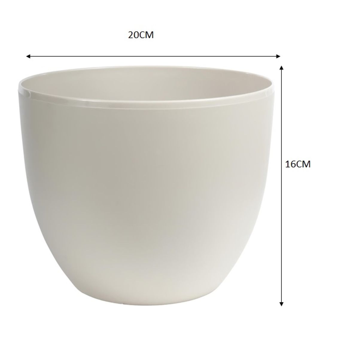 GENERICO - Macetero Plastico Redondo 20cm Blanco