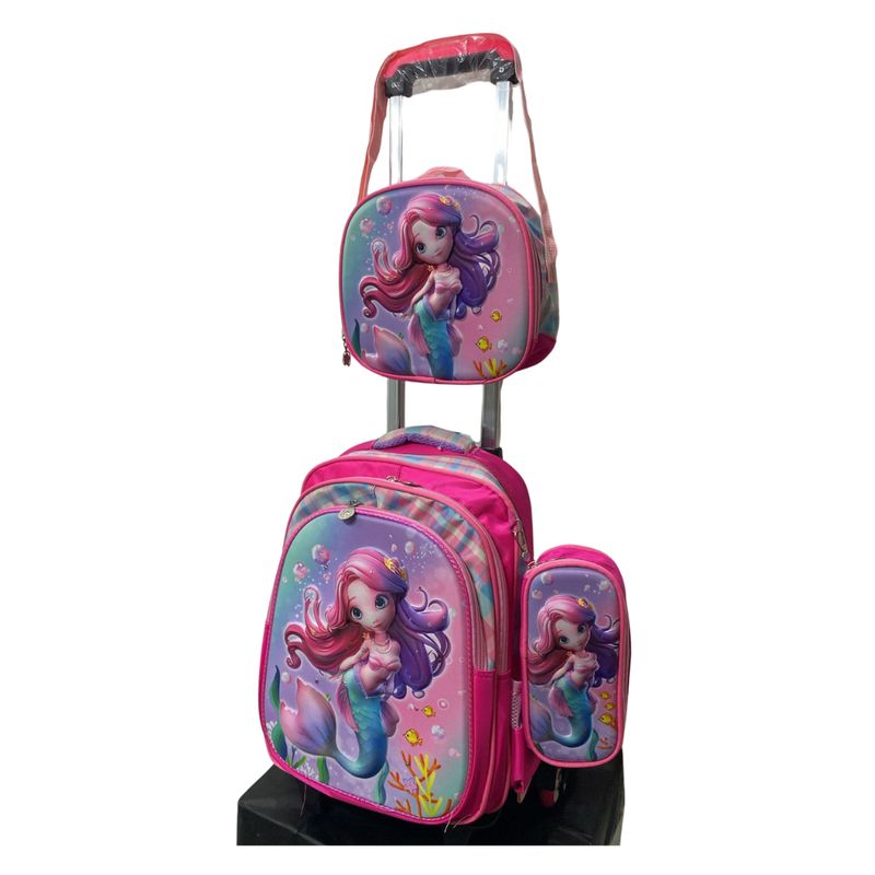 GENERICO - set de Mochila escolar lonchera estuche niñas colegio viajes