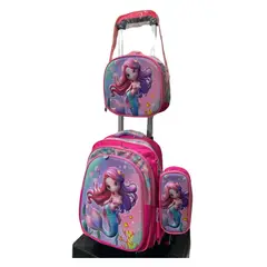 GENERICO - Set de Mochila escolar lonchera estuche niñas colegio viajes