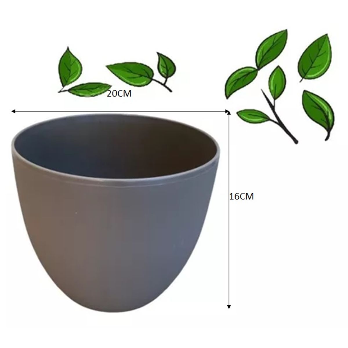 GENERICO - Macetero Plastico Redondo 20cm Café