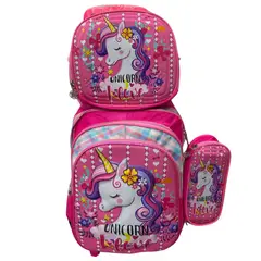 GENERICO - Set de Mochila escolar lonchera estuche niñas colegio viajes