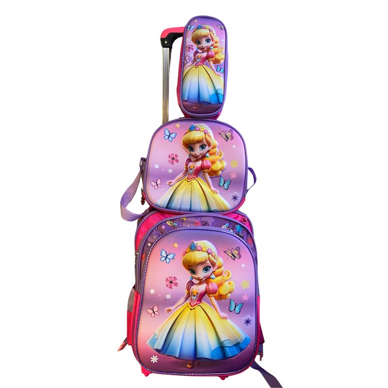 GENERICO - set de Mochila escolar lonchera estuche niñas colegio viajes