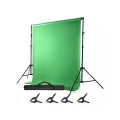GENERICO - Set Fondo Chroma Verde 2x3 Metros + Tripodes + Bolso Telón