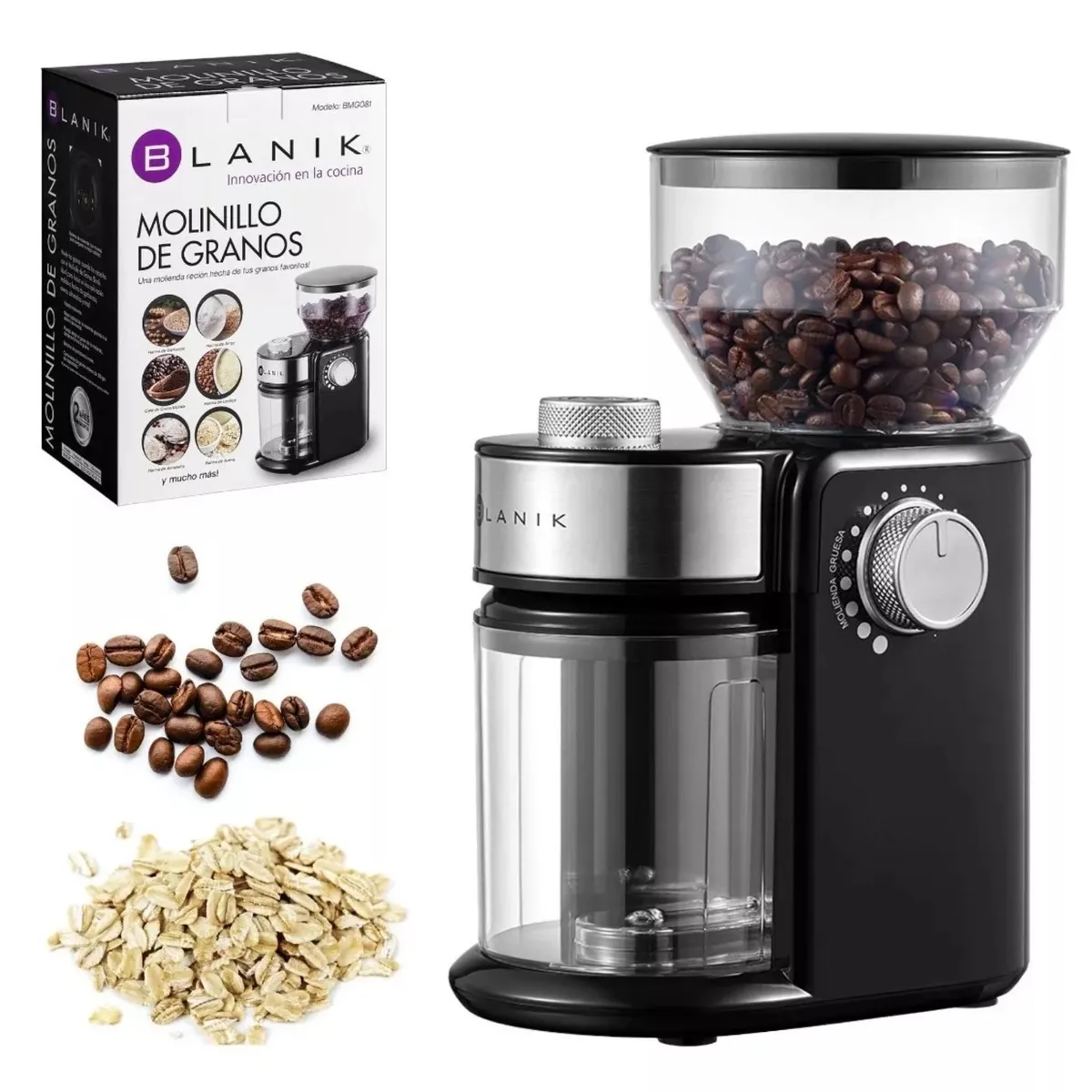 BLANIK - Molinillo Moledor De Cafe Y Granos Blanik BMG081 Regulable