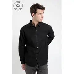 FROENS - Camisa manga larga Denim negro - Algodón orgánico
