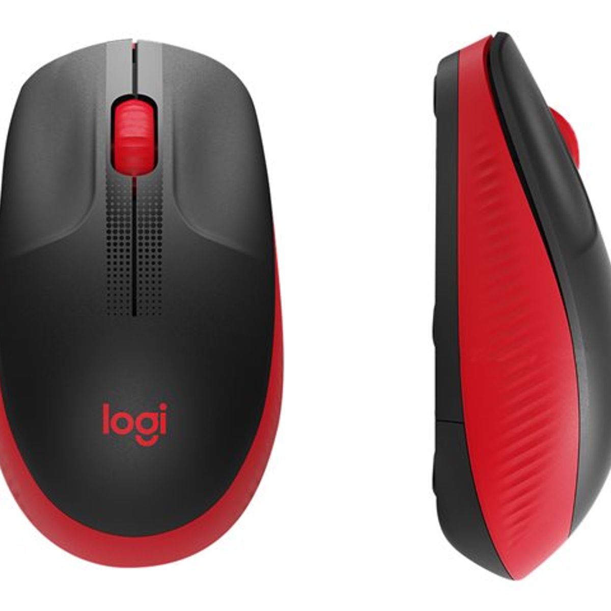 LOGITECH - Logitech M190 Mouse Inalámbrico, Óptico, 1000dpi, 3 Botones, USB, Color Rojo