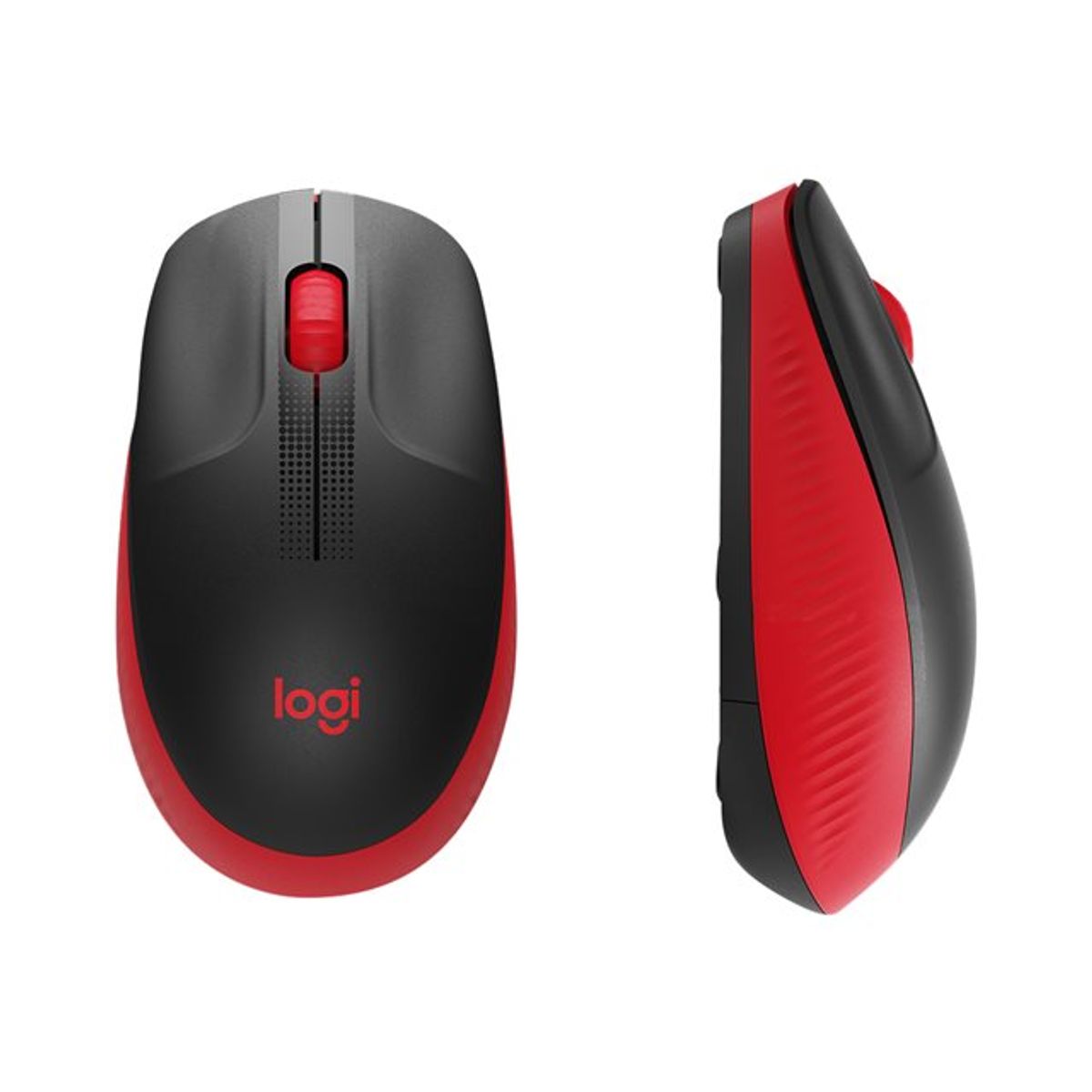 LOGITECH - Logitech M190 Mouse Inalámbrico, Óptico, 1000dpi, 3 Botones, USB, Color Rojo