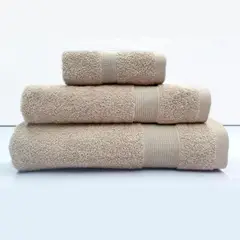 ANDES - JUEGO TOALLA 3 PIEZAS LISA BEIGE