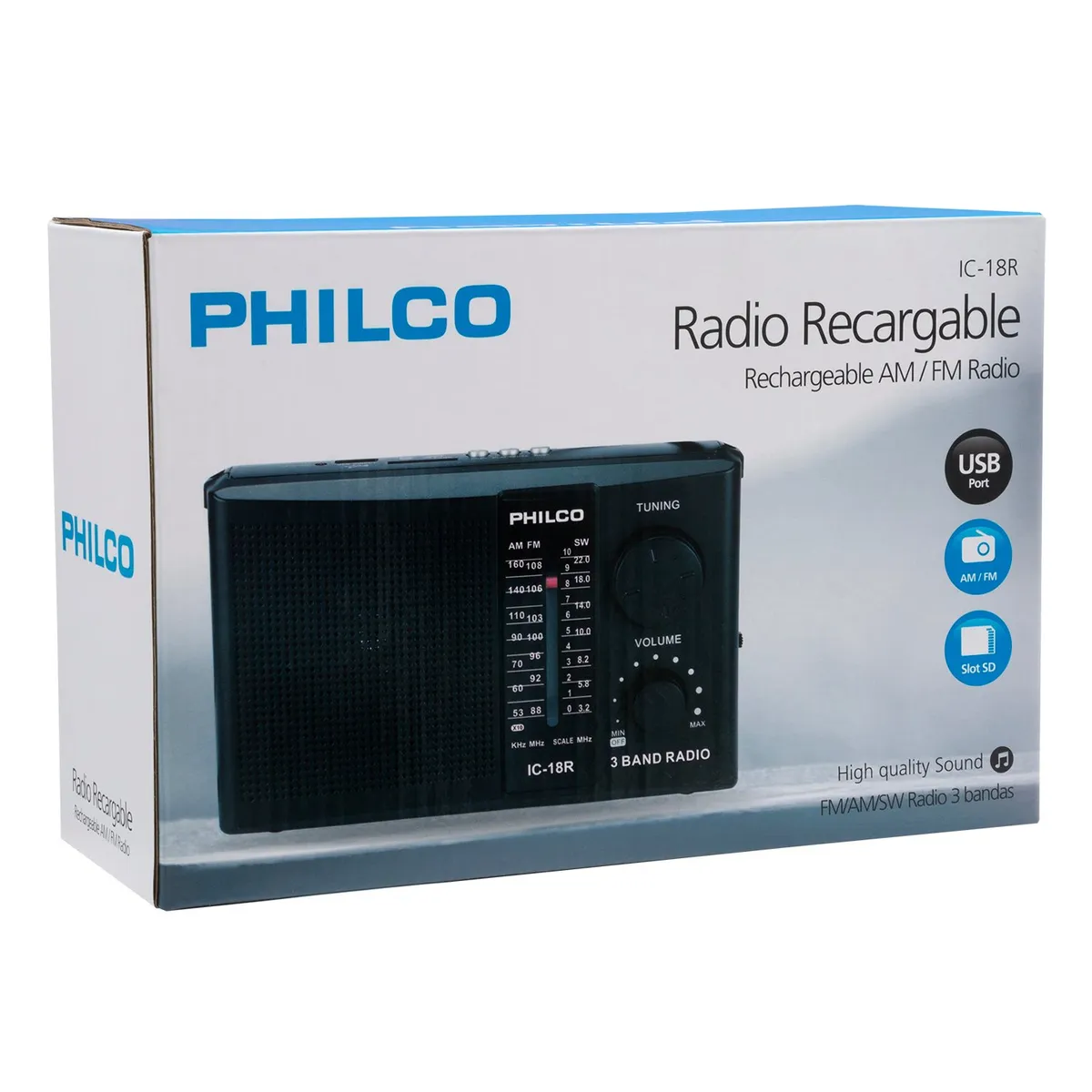 PHILCO - Radio Philco Ic 18-r Multibandas Recargable Open box