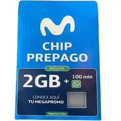 MOVISTAR - Pack x 2 Chip Prepago 2 Gb + 100 Min