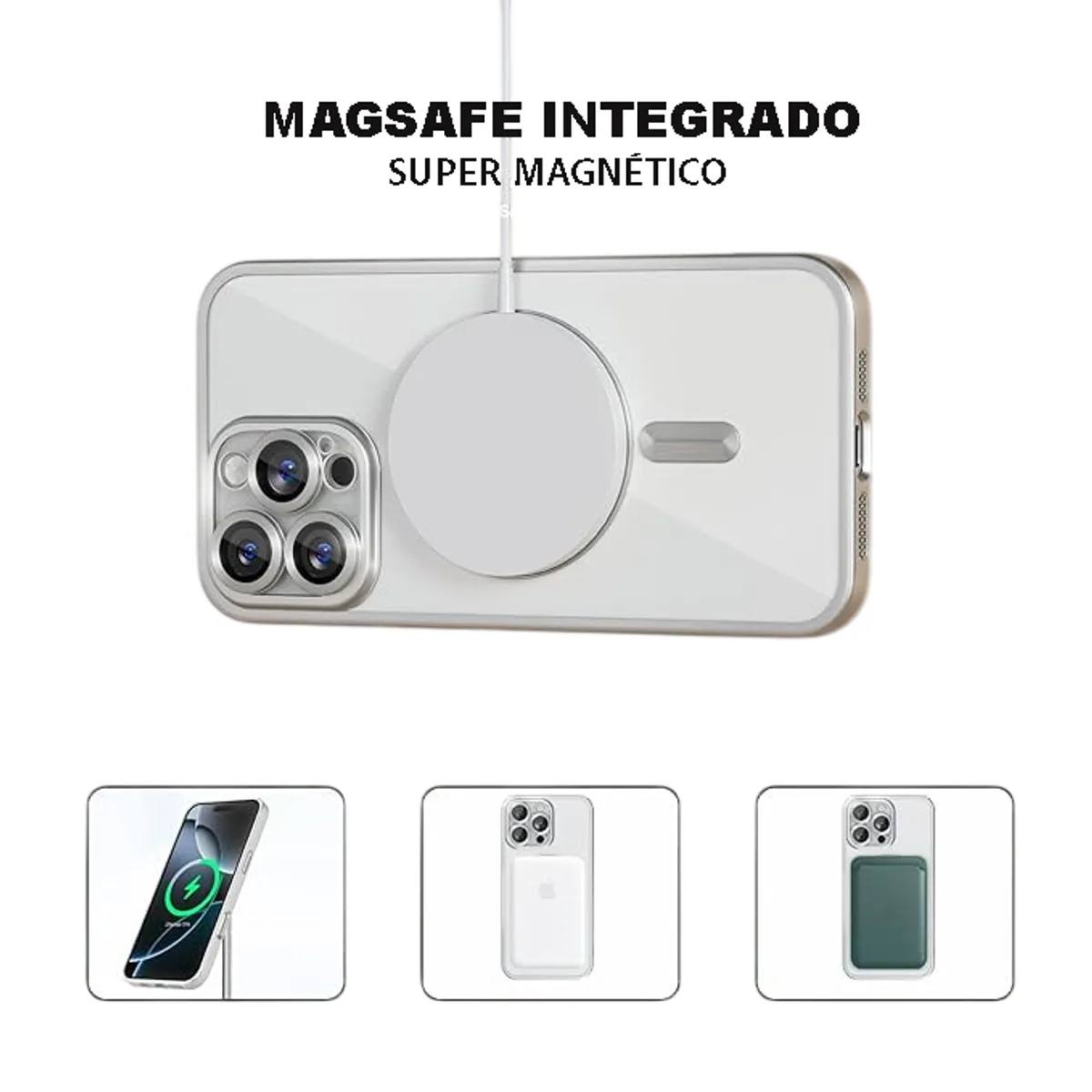 GENERICO - Carcasa Magsafe para iPhone 16 / Colores Plateado