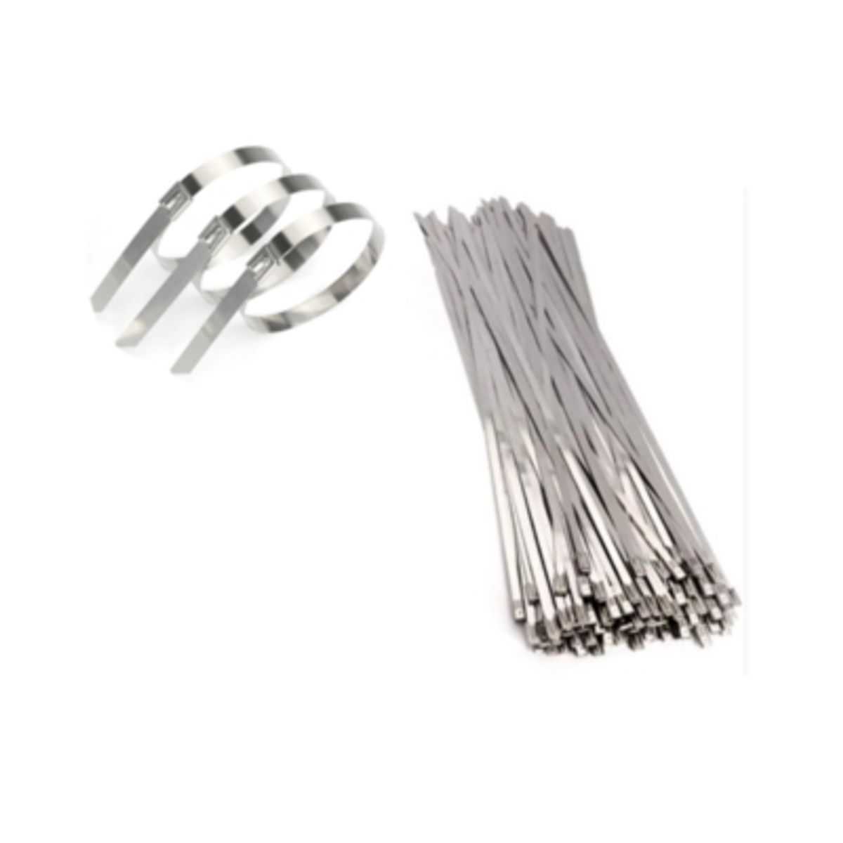 GENERICO - 100 Flejes Metálicos C/ Hebilla Seguridad 4.6 X 200mm Zuncho