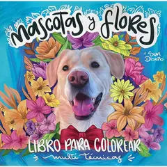 GENERICO - Libro para Colorear Mascotas y Flores Sun Diseño
