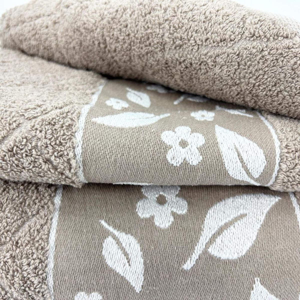 ANDES - JUEGO TOALLA ANDES 3 PIEZAS HOJAS BEIGE