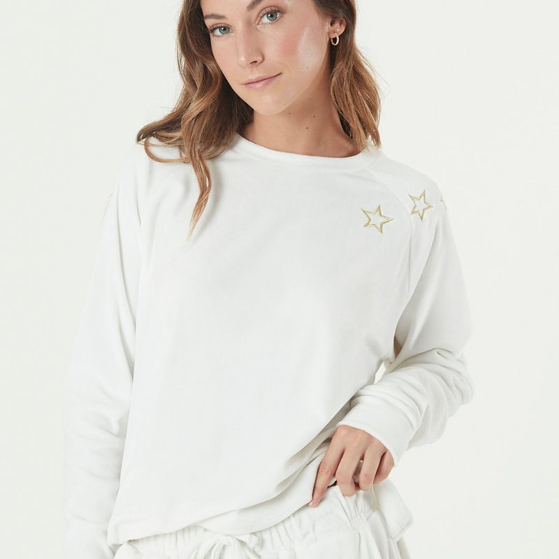 BARBIZON - Pijama de Mujer Elisa Plush Ivory