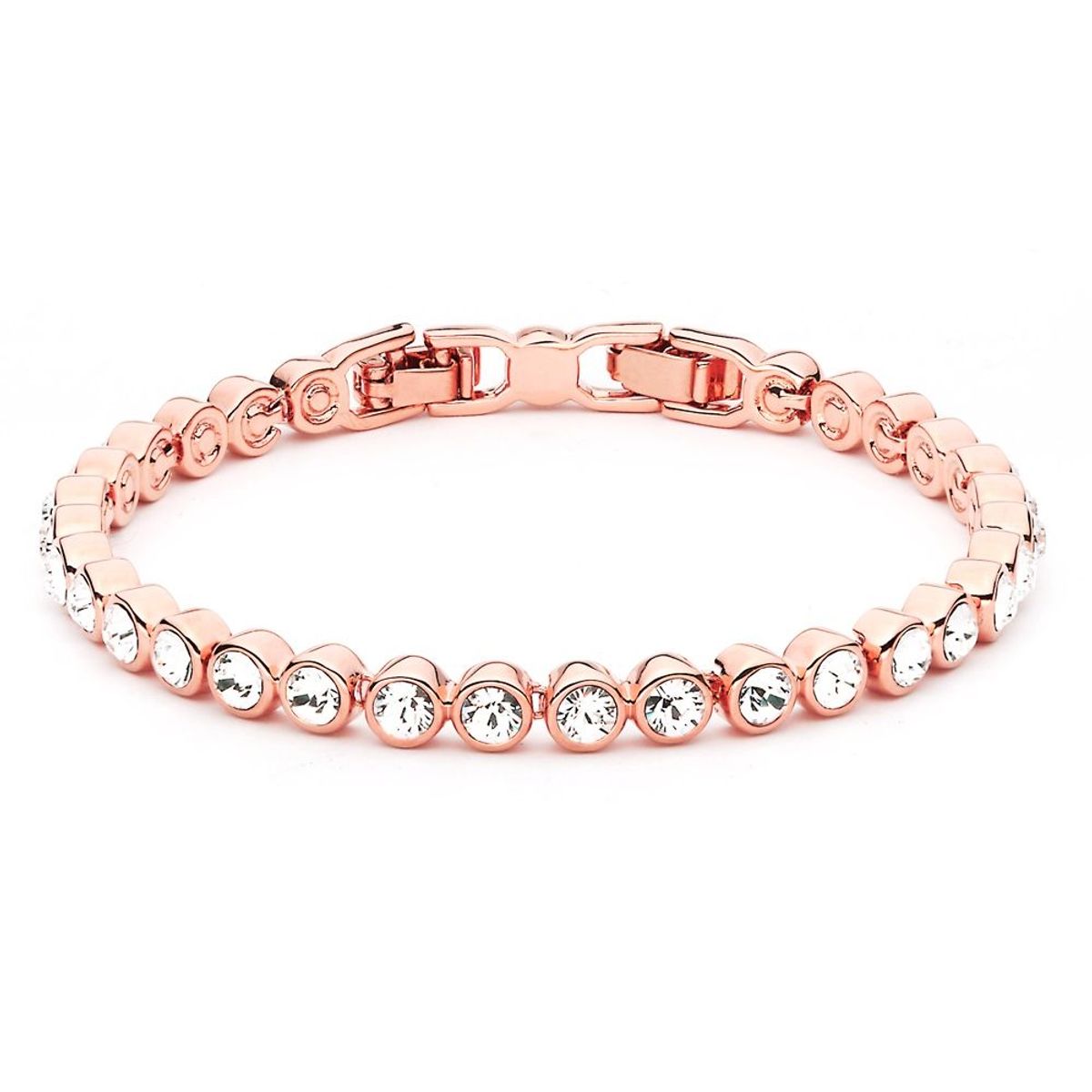 BLOOM CRYSTAL - Pulsera Tennis Oro Rosa con Cristales de Austria  Pulsera Mujer Elegante