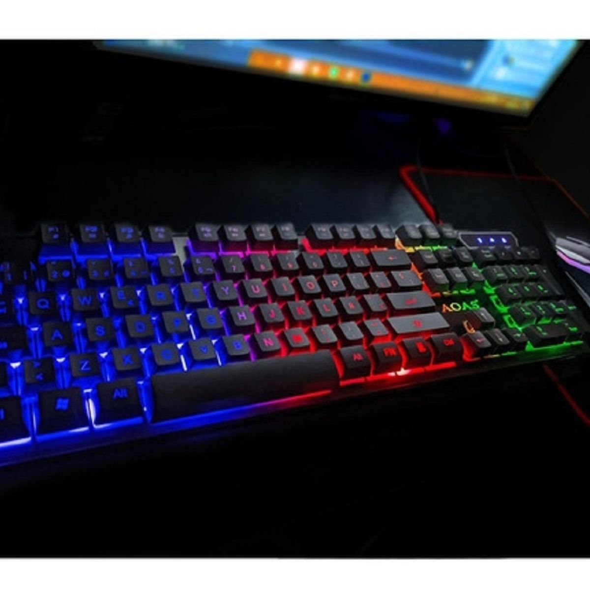 GENERICO - Kit de teclado y mouse gamer Aoas M-300 Inglés de color negro