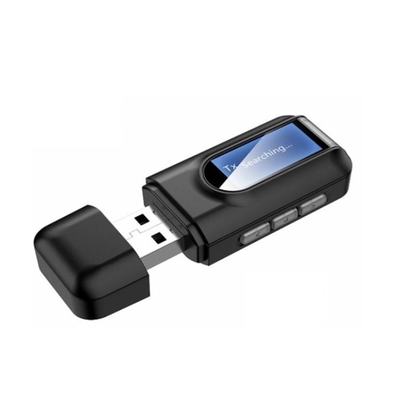 GENERICO - Adaptador Transmisor y Receptor Bluetooth 5.0 Radio Auto USB auxiliar