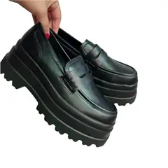 PAND G - Mocasín Negro Plataforma Mujer