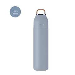 GENERICO - Botella de agua 500ml Termo Portátil Acero Inoxidable Cooler Gris