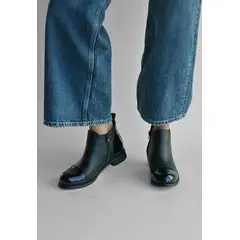 GIANI DAFIRENZE - Botines Mujer De Cuero Verdecillo Negro C20