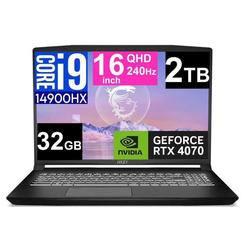 MSI - NOTEBOOK GAMER MSI CREATOR M16 16" QHD+ 2.5K 240HZ I9 14900HX SSD 2TB 32GB RTX 4070 MSI AI ENGINE