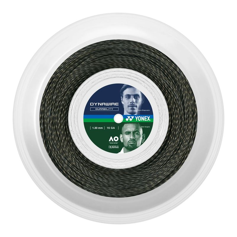 YONEX - CUERDA DE TENIS YONEX DYNAWIRE 16L/1.30MM 200 MTS. NEGRA