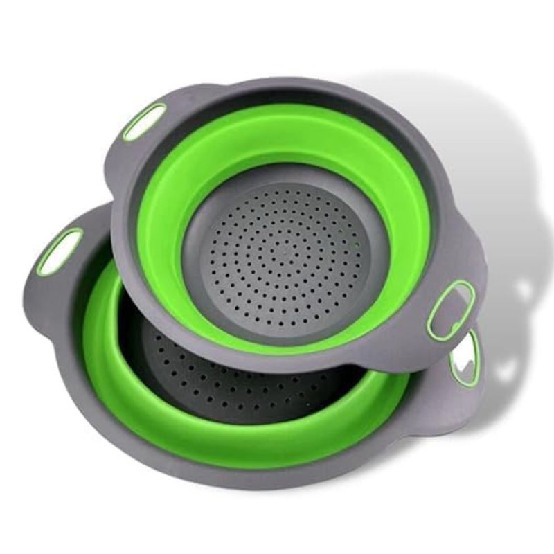 GENERICO - Colador Verde Plegable + Cesta