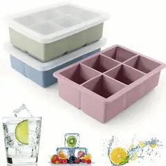 GENERICO - Molde 6 cubos de hielo de silicona con tapa