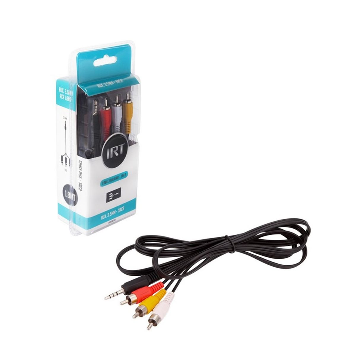 IRT - Cable Audio y Video Plug 3.5 a 3 RCA 1.8 Metros IRT