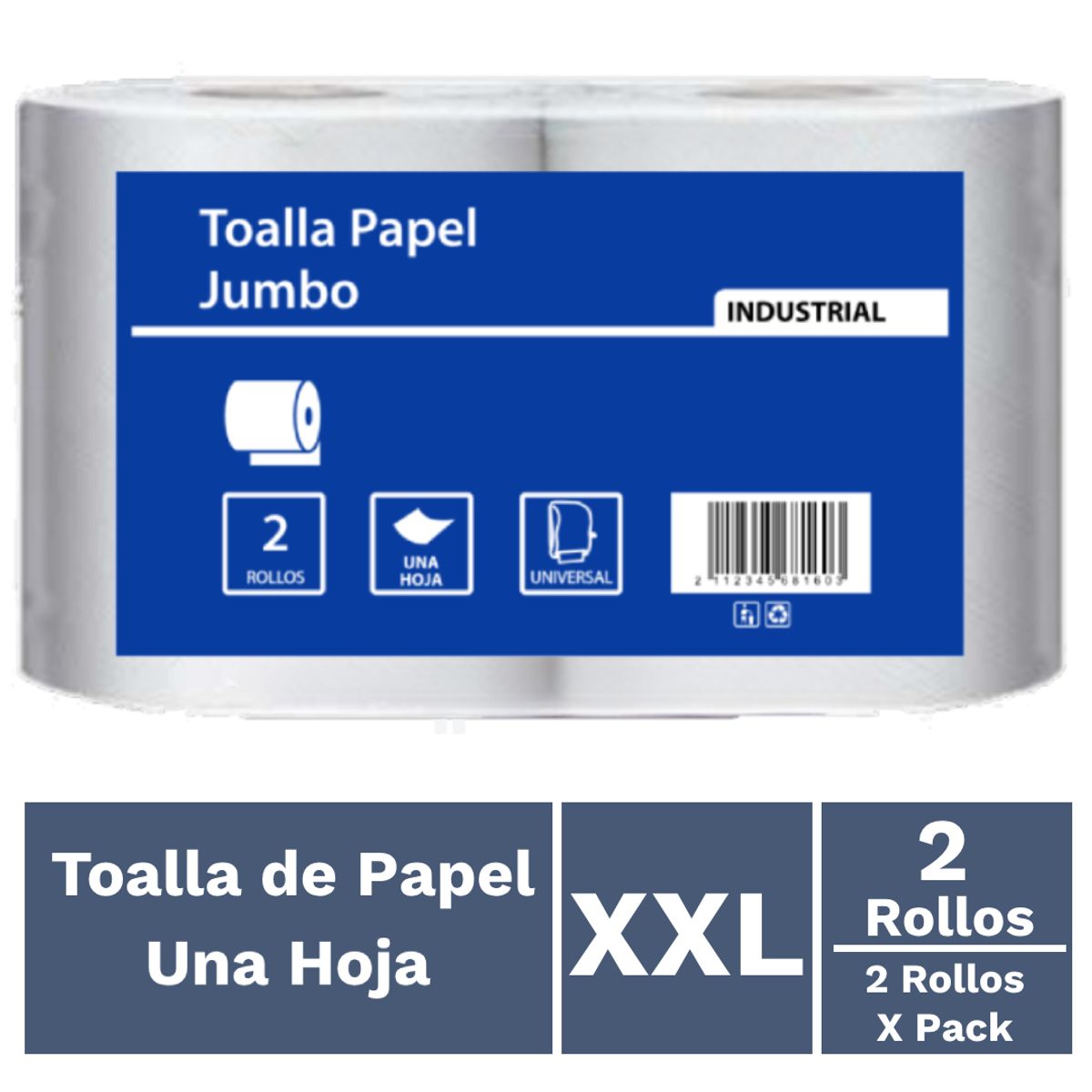 GENERICO - Toalla de papel Industrial 2 X 250 Mts
