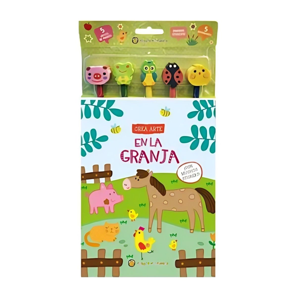 TOP10BOOKS - LIBRO En La Granja *crea Arte: Lápices, Borradores Y Stickers*