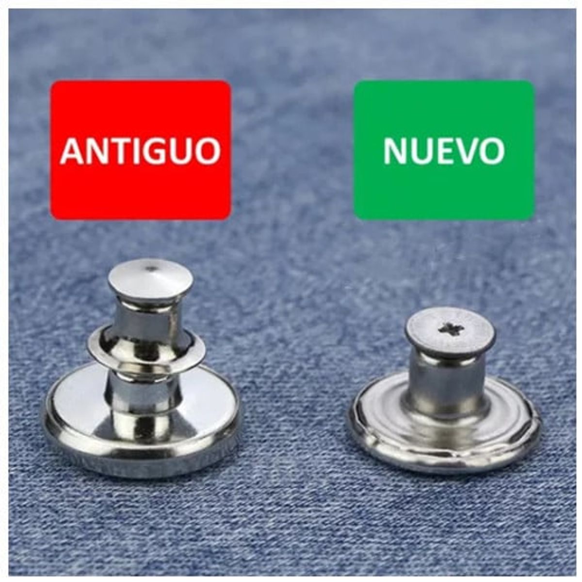 KUANGYE - 50 Botón Vaquero Desmontable Pantalón Jeans Denim Metal 17mm