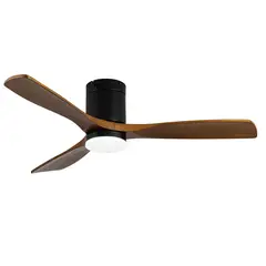 ANWO - Ventilador de Terraza Vento Illuminato de Madera Color Nogal ZVTM-W-L