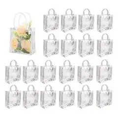KUANGYE - 20 Bolsa Regalo Con Asa Transparente Reutilizable Decoracion