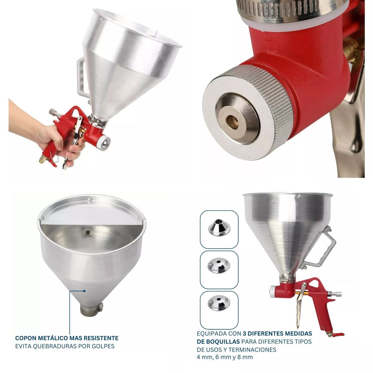 KUANGYE - Pistola Texturado Marmolina + 3 Boquillas Copón 5 Litros