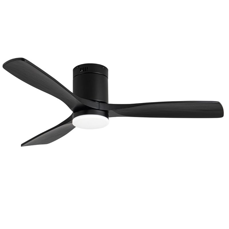 ANWO - Ventilador de Terraza Anwo Vento Illuminato de Madera Color Negro ZVTM-B-L