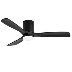 ANWO - Ventilador de Terraza Vento Illuminato de Madera Color Negro ZVTM-B-L
