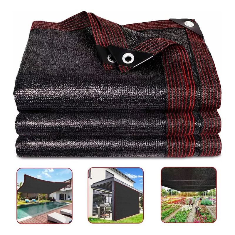 KUANGYE - Malla Sombra Para Jardin Raschel Black 95% 4x3 Mts Reforzada