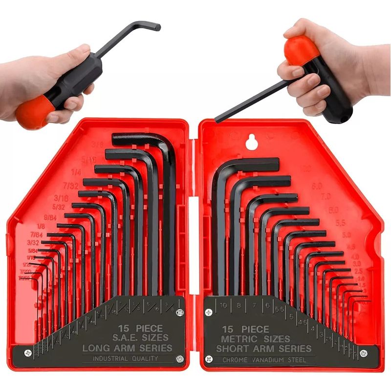 KUANGYE - Set Juego De Llaves Allen Hexagonales Herramientas 30 Piezas