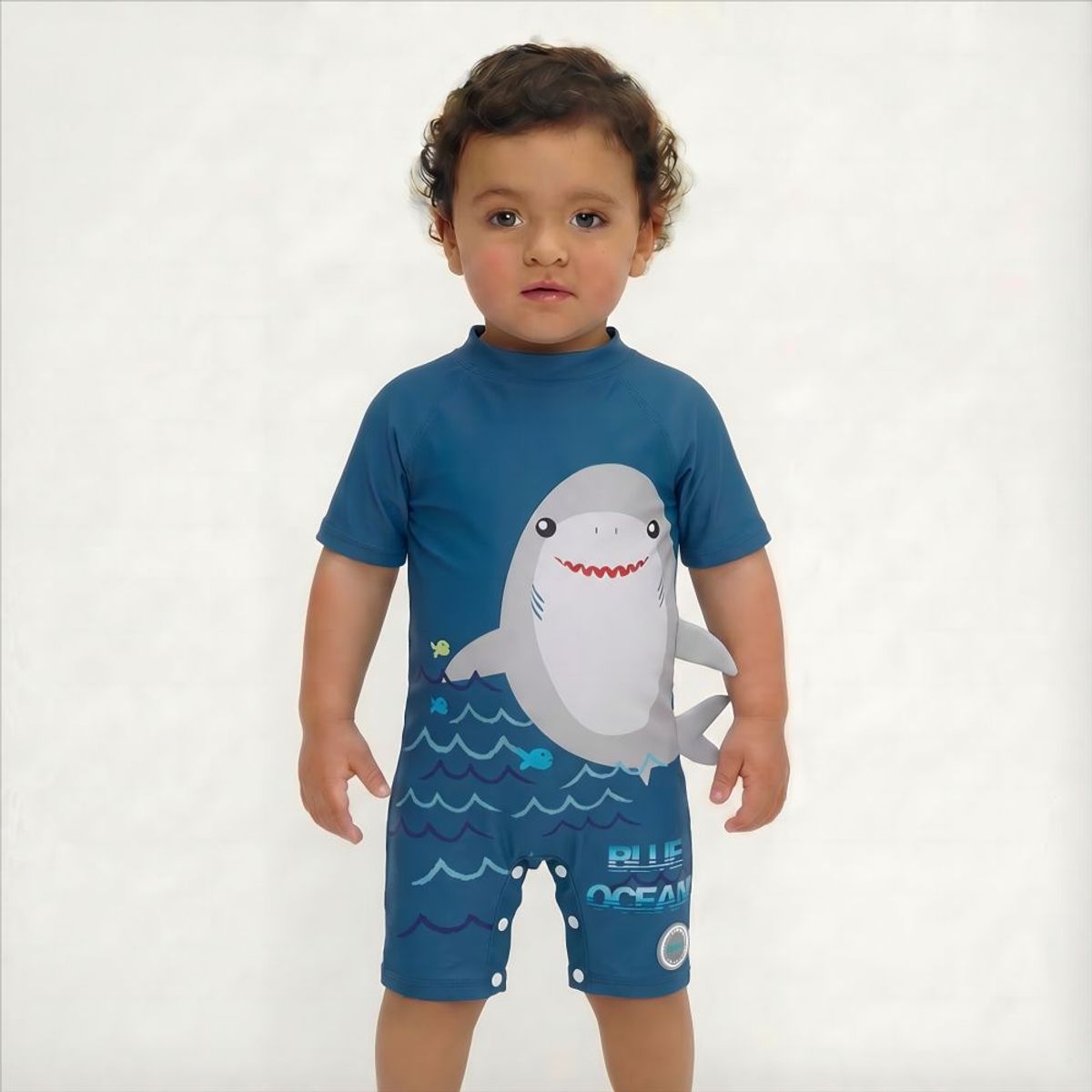 BONVERANO - Traje De Baño Bebé Niños Protección Solar UV Con Broches YKK