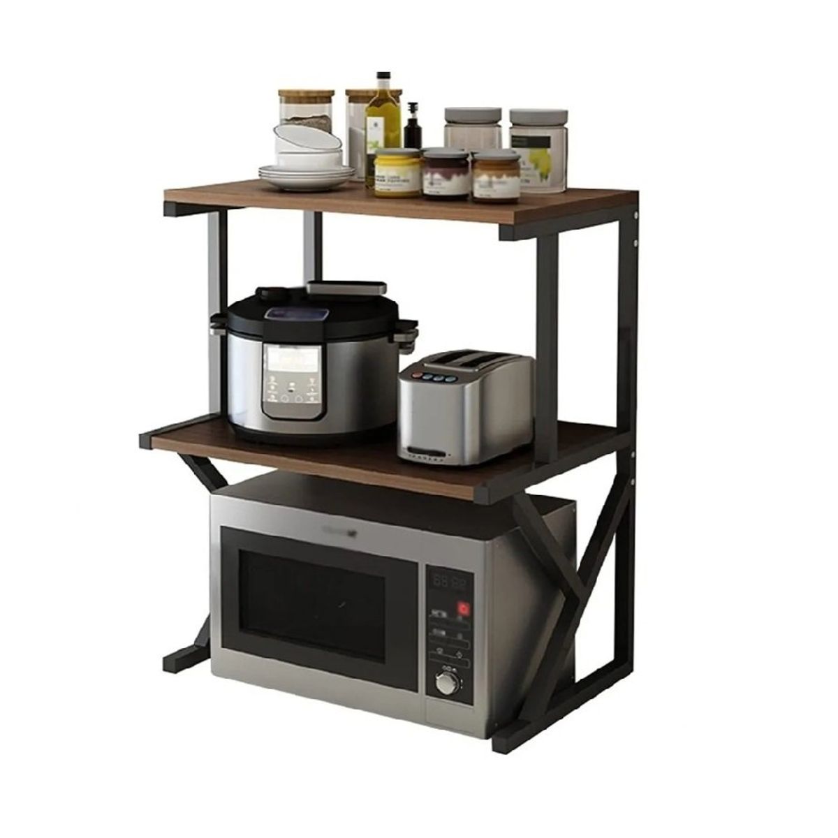 GENERICO - Estante Cocina Para Horno Microondas Rack Organizador Negro