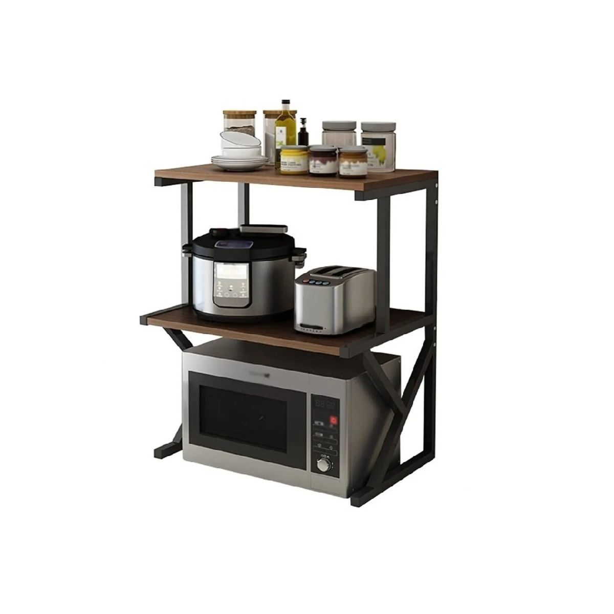 GENERICO - Estante Cocina Para Horno Microondas Rack Organizador Negro