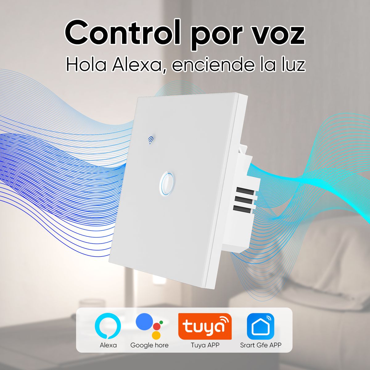 Interruptor Inteligente Wifi Que Funciona Con Alexa Google, marca HALMAN - Foto Principal